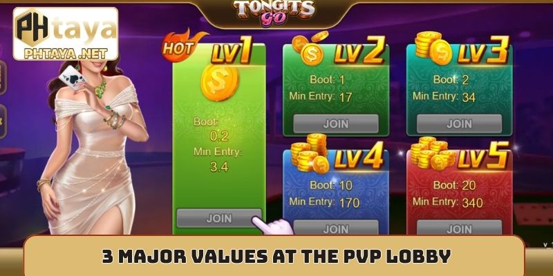 3 major values ​​at the PVP lobby