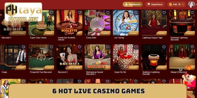 6 hot live casino games