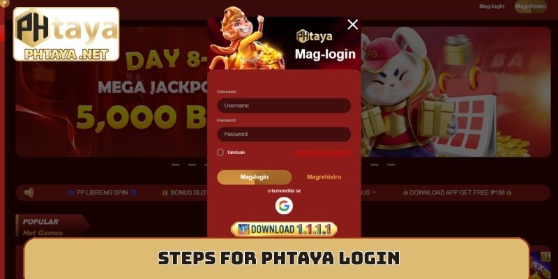 Steps for Phtaya login